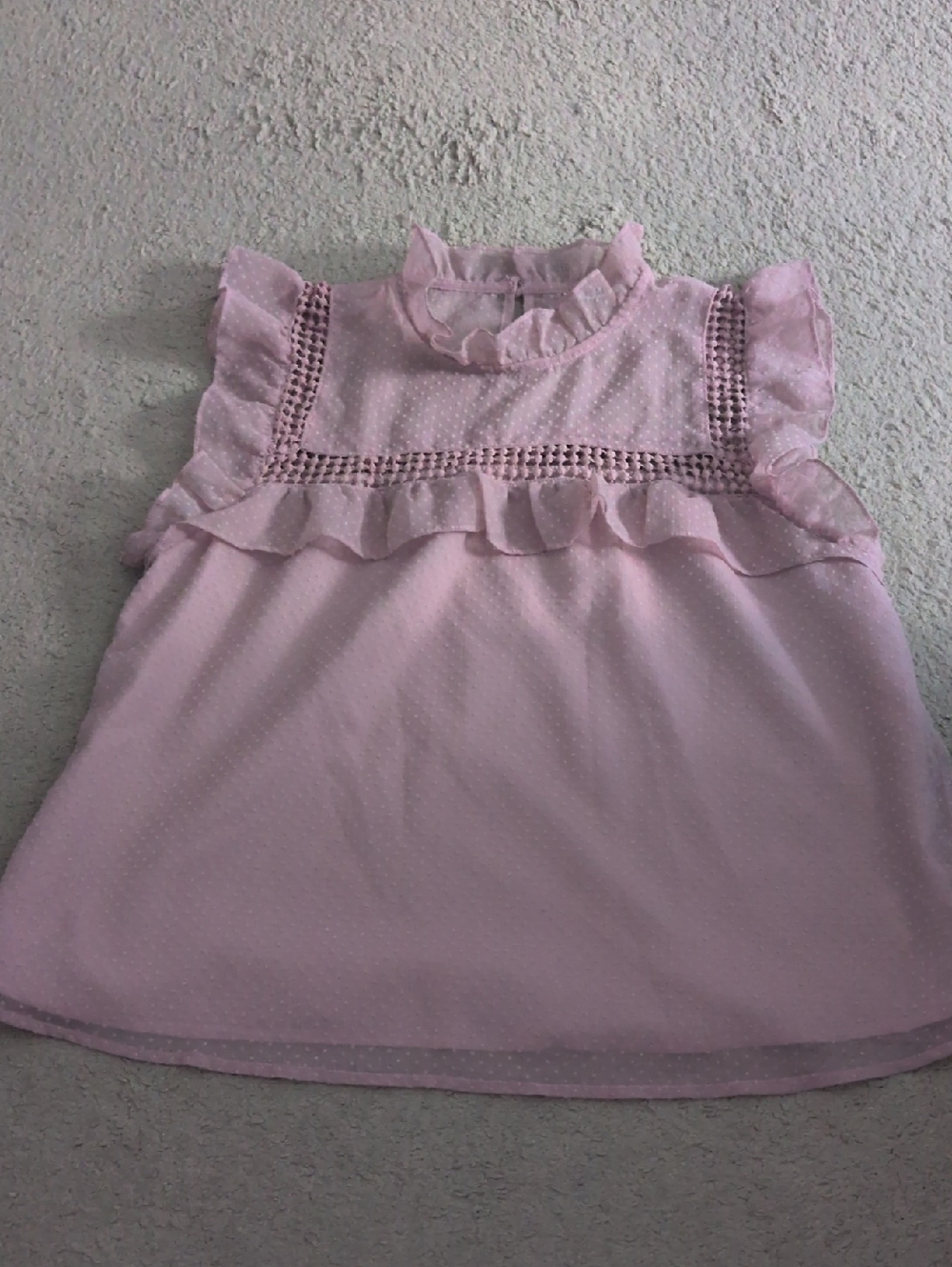 BB Dakota Light Pink Ruffle Eyelet Yoke Tank